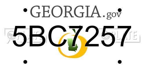 5BC7257 Georgia License Plate