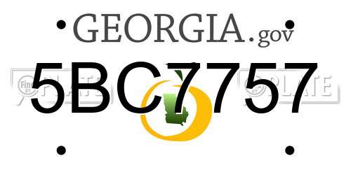 5BC7757 Georgia License Plate