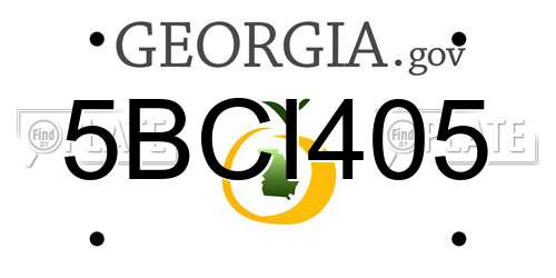 5BCI405 Georgia License Plate