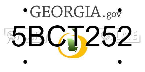 5BCT252 Georgia License Plate