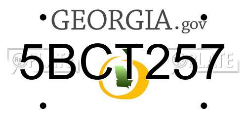 5BCT257 Georgia License Plate