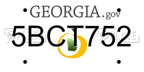 5BCT752 Georgia License Plate