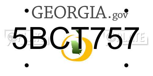 5BCT757 Georgia License Plate