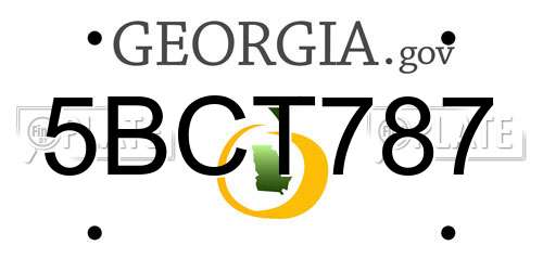 5BCT787 Georgia License Plate