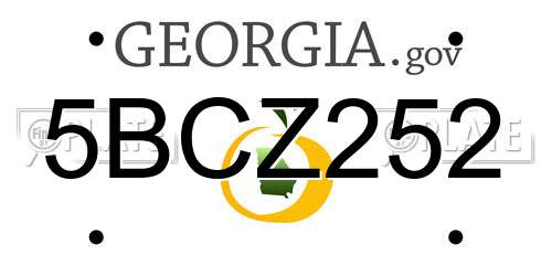 5BCZ252 Georgia License Plate