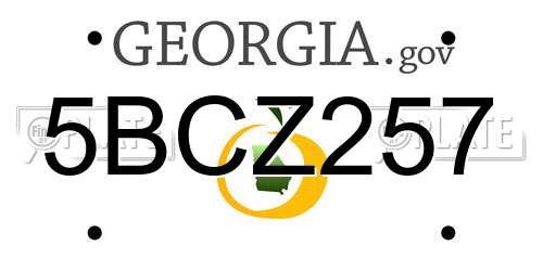 5BCZ257 Georgia License Plate