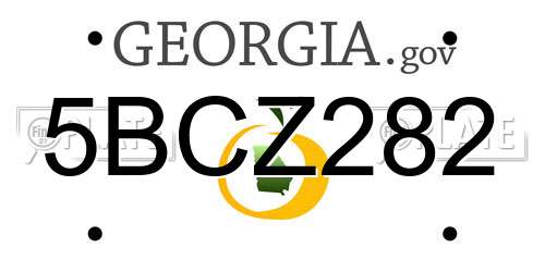 5BCZ282 Georgia License Plate
