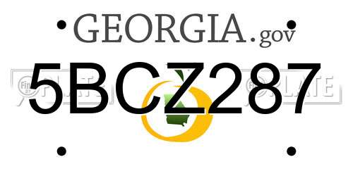 5BCZ287 Georgia License Plate
