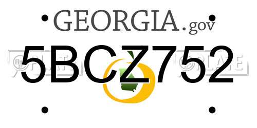 5BCZ752 Georgia License Plate