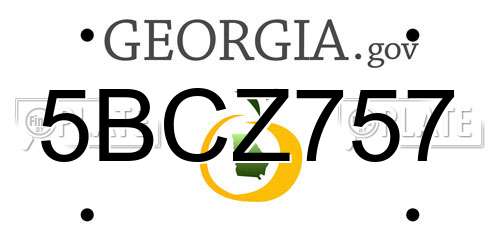 5BCZ757 Georgia License Plate