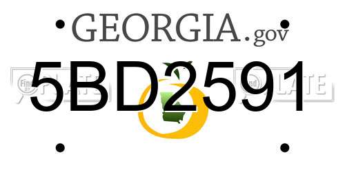 5BD2591 Georgia License Plate