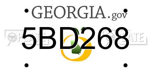 5BD268 Georgia License Plate