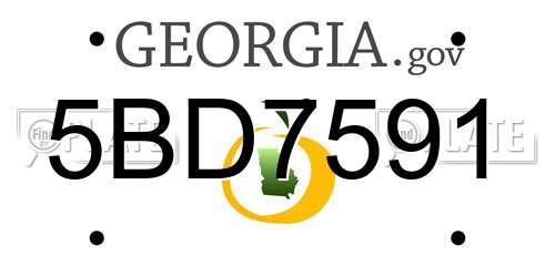 5BD7591 Georgia License Plate