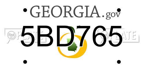 5BD765 Georgia License Plate