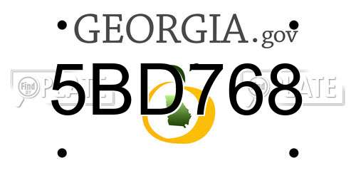 5BD768 Georgia License Plate