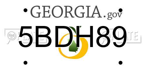5BDH89 Georgia License Plate