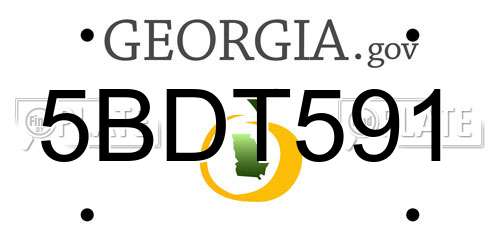 5BDT591 Georgia License Plate