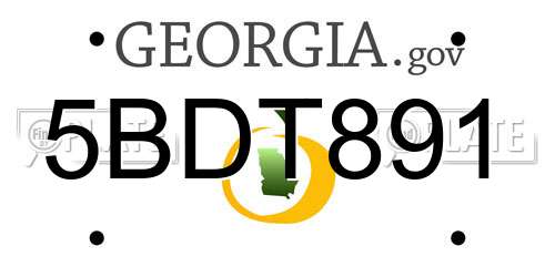 5BDT891 Georgia License Plate