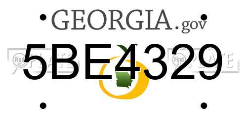 5BE4329 Georgia License Plate