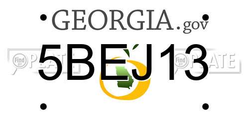 5BEJ13 Georgia License Plate