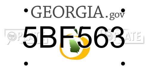 5BF563 Georgia License Plate