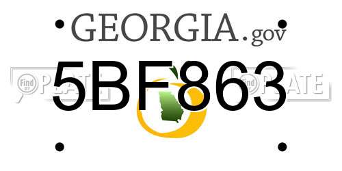 5BF863 Georgia License Plate