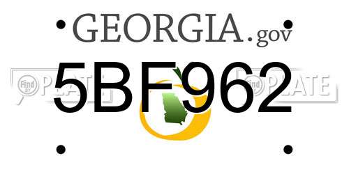 5BF962 Georgia License Plate