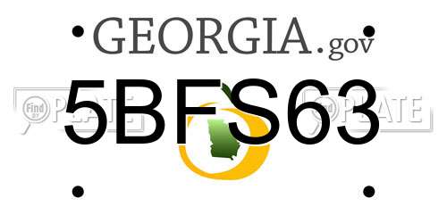 5BFS63 Georgia License Plate