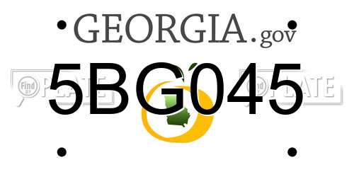 5BG045 Georgia License Plate