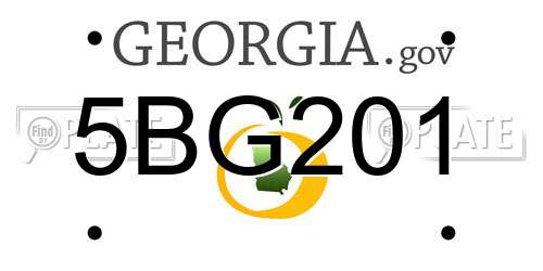 5BG201 Georgia License Plate
