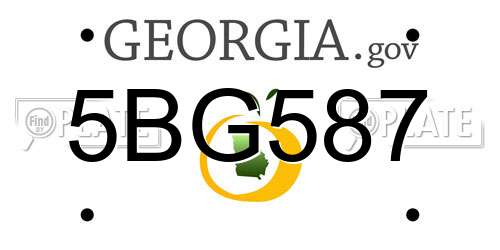 5BG587 Georgia License Plate