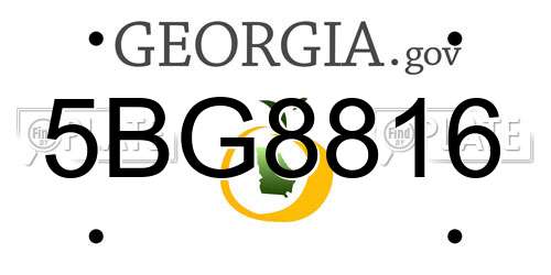 5BG8816 Georgia License Plate