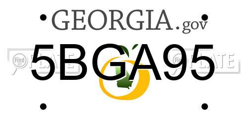 5BGA95 Georgia License Plate