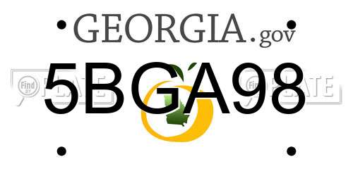 5BGA98 Georgia License Plate