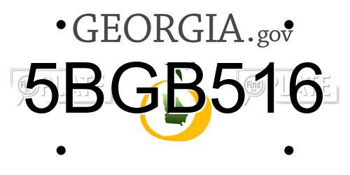 5BGB516 Georgia License Plate
