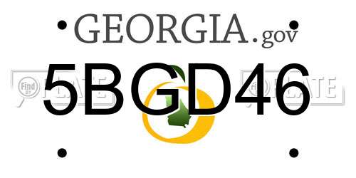 5BGD46 Georgia License Plate