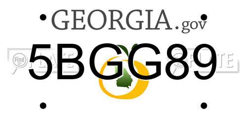 5BGG89 Georgia License Plate