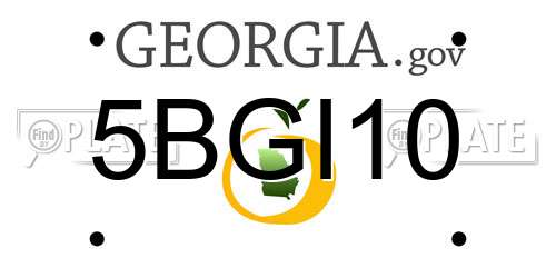 5BGI10 Georgia License Plate