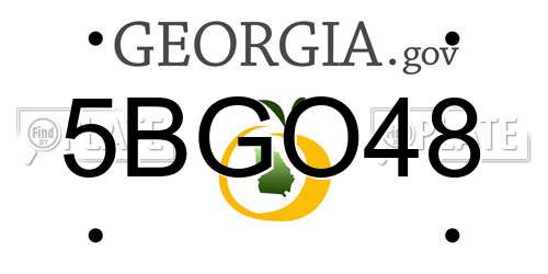 5BGO48 Georgia License Plate