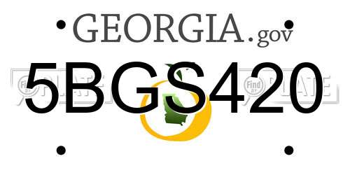 5BGS420 Georgia License Plate