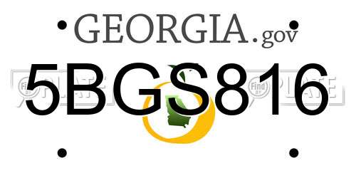 5BGS816 Georgia License Plate
