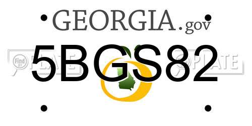 5BGS82 Georgia License Plate