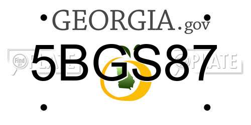 5BGS87 Georgia License Plate