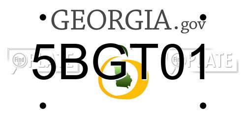 5BGT01 Georgia License Plate