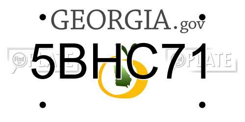 5BHC71 Georgia License Plate