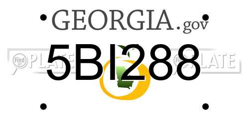 5BI288 Georgia License Plate