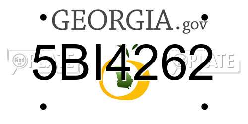 5BI4262 Georgia License Plate
