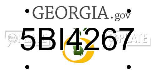 5BI4267 Georgia License Plate