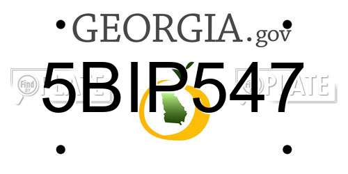 5BIP547 Georgia License Plate