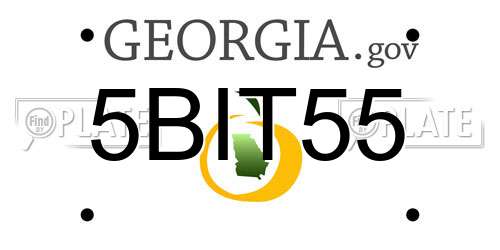 5BIT55 Georgia License Plate